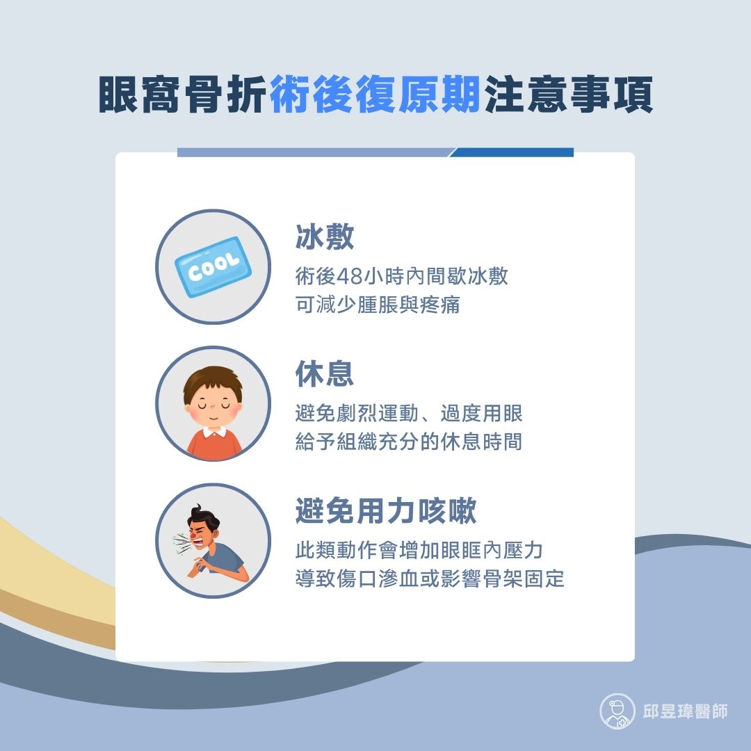 眼窩骨折術後復原期注意事項